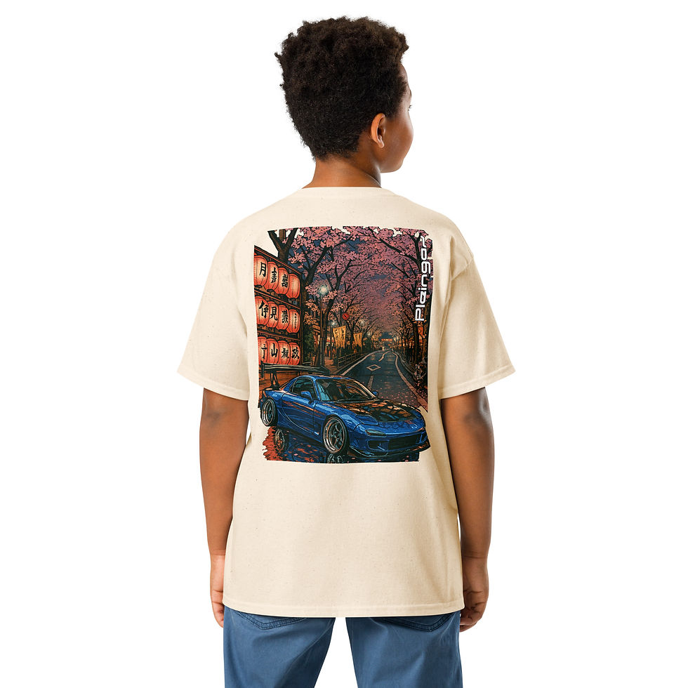 Thumbnail: Kid t-shirt Pleingaz RX7 Night unisex coton Oeko-Tex