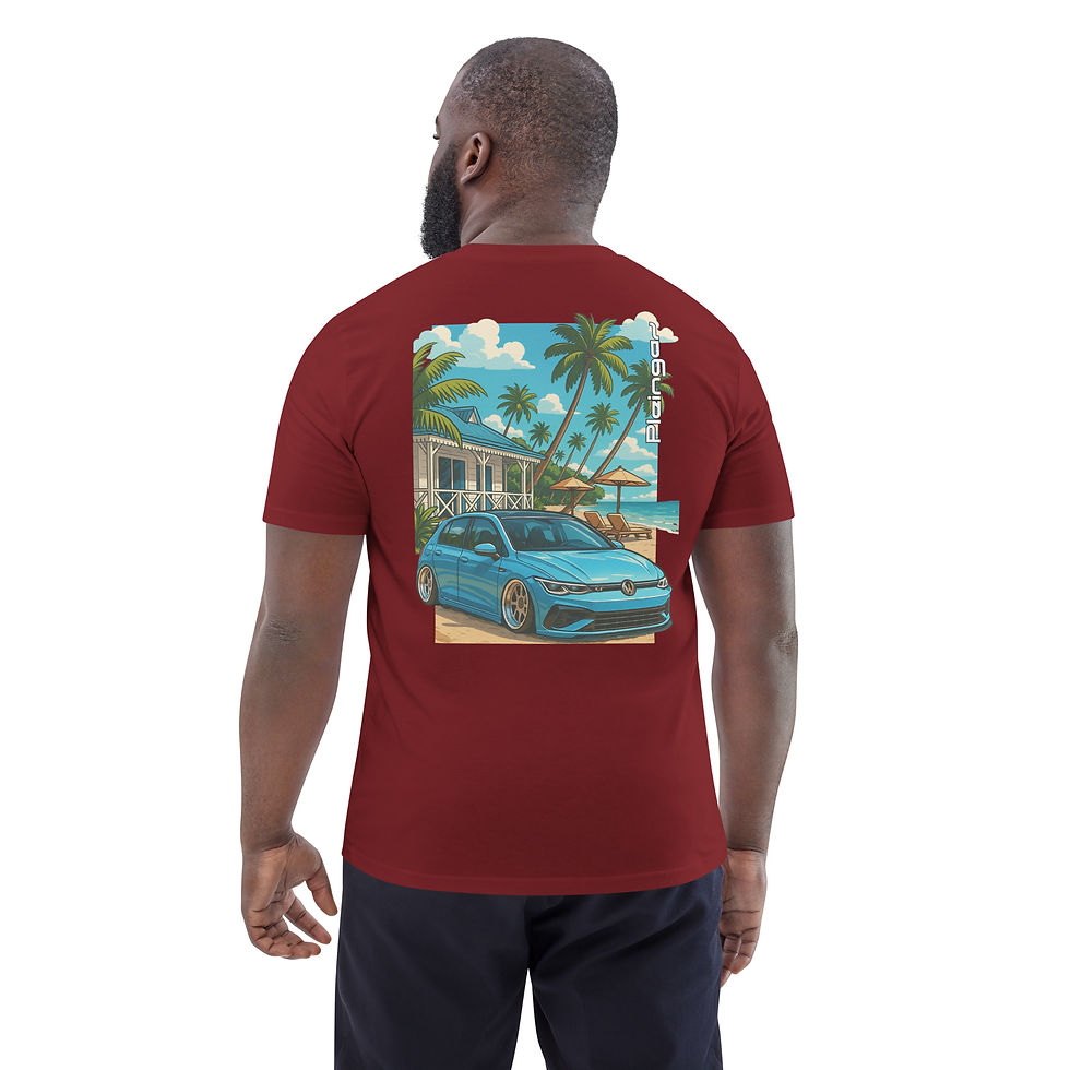 Miniature : T-shirt Pleingaz GOLF MK8 R Beach - du S au 5XL - unisex coton bio Oeko tex