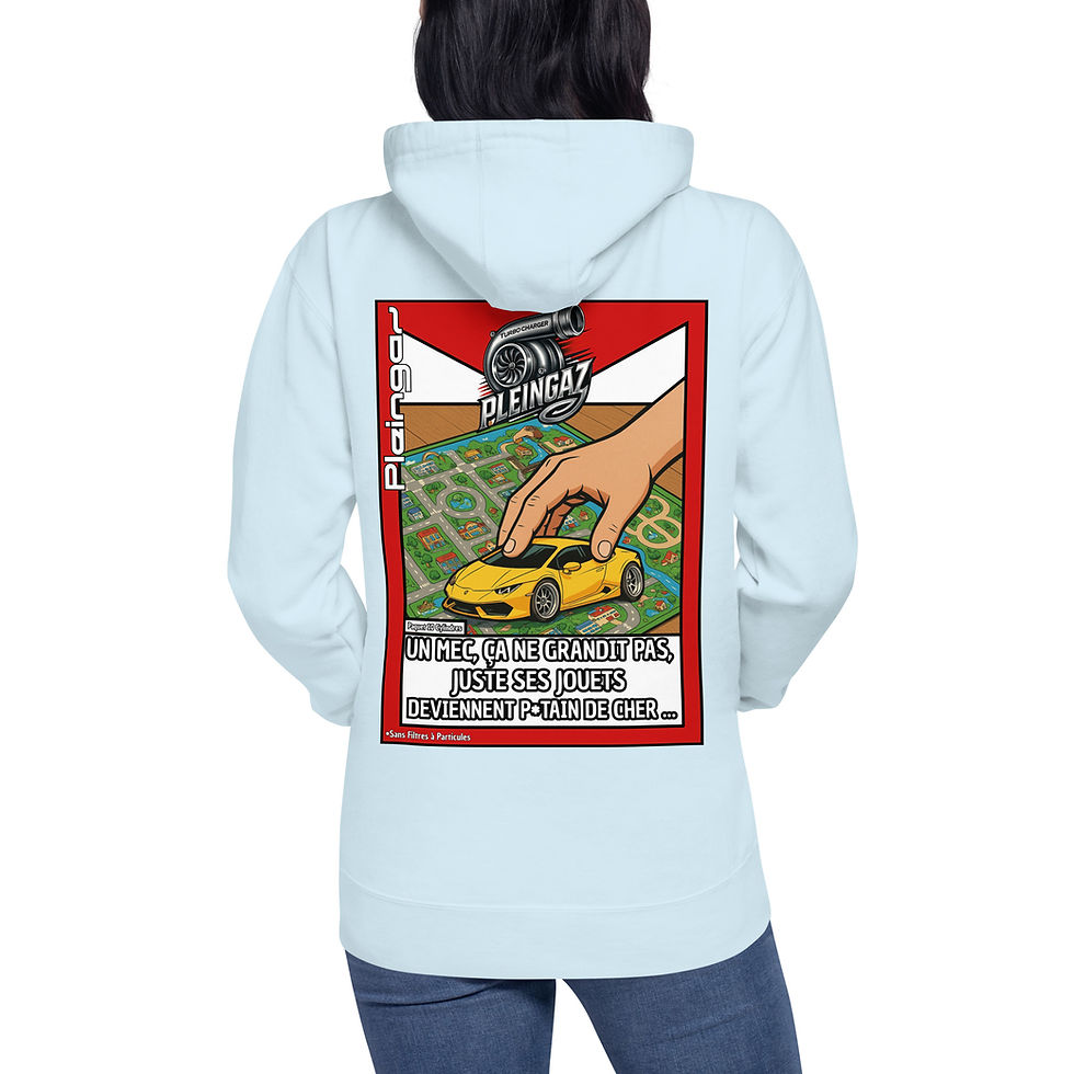 Miniature : Hoodie Pleingaz UN MEC ça NE grandit PAS - du S au 3XL  - unisex coton/polyester