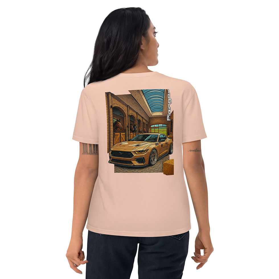 Thumbnail: T-shirt Pleingaz MUSTANG Ecurie - du S au 5XL - unisex 100% coton bio oeko tex