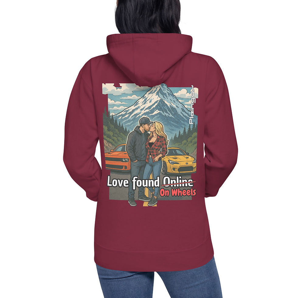 Thumbnail: Hoodie Pleingaz LOVE FOUND ON WHEELS - du S au 3XL  - unisex coton/polyester