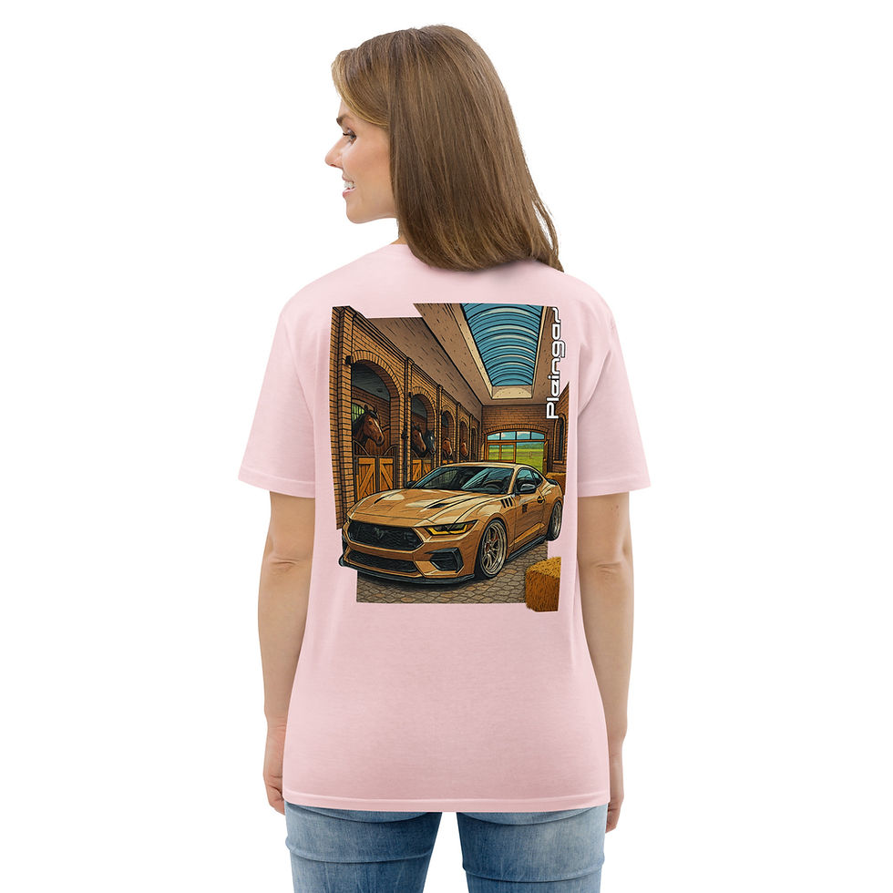 Thumbnail: T-shirt Pleingaz MUSTANG Ecurie unisex 100% coton bio oeko tex