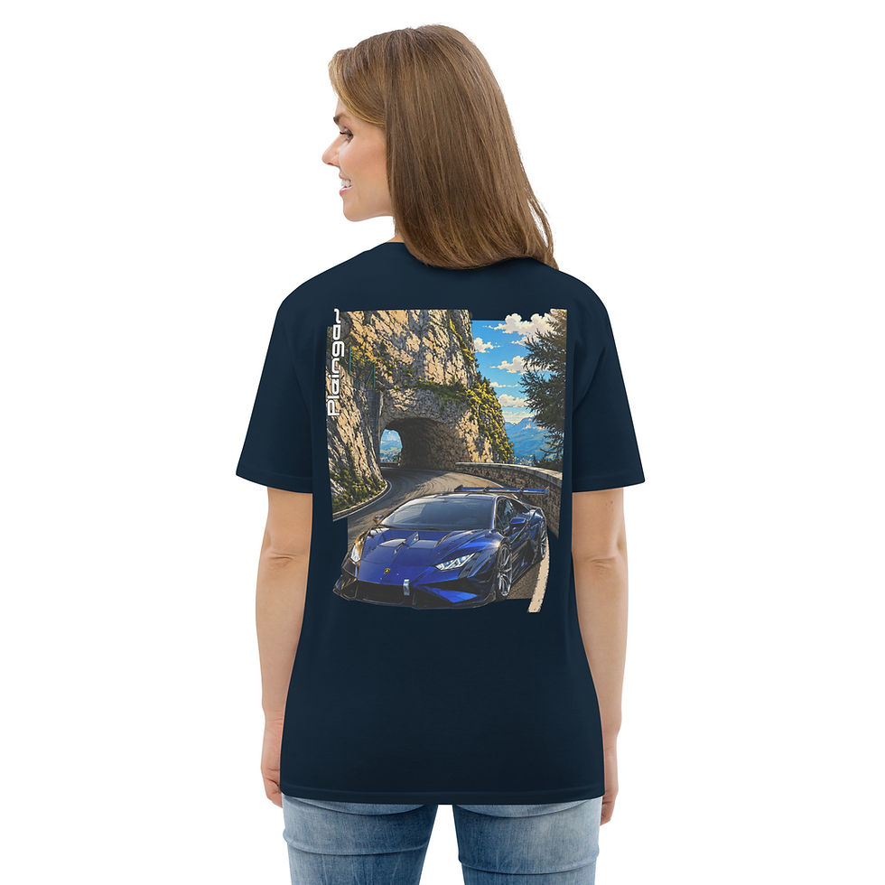 Miniature : T-shirt Pleingaz HURACAN SUPERTROFEO BLUE unisex coton bio Oeko tex