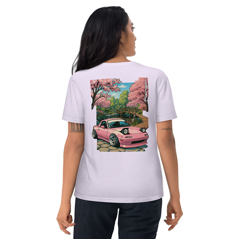 Thumbnail: T-shirt Pleingaz MX5 MIATA PINK unisex 100% coton bio Oeko-Tex