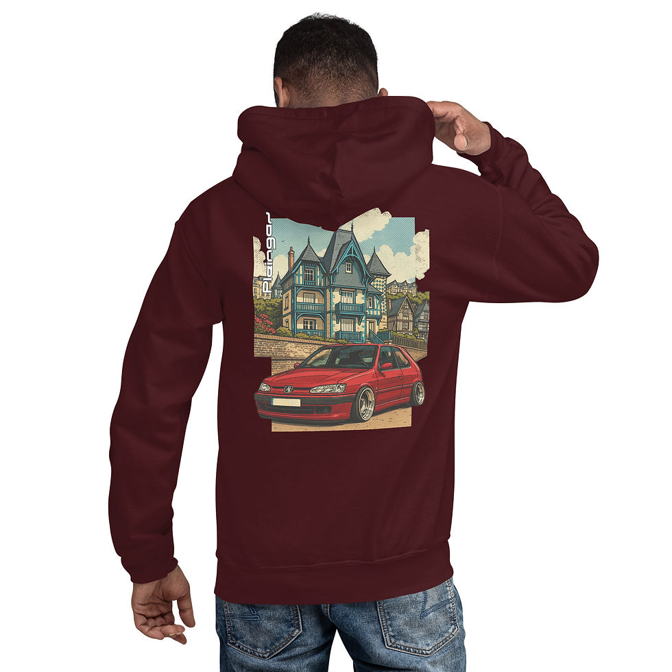 Thumbnail: Hoodie Pleingaz 306 BORDEAUX Unisex coton/polyester