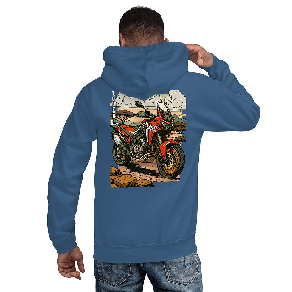 Thumbnail: Hoodie Pleingaz Africa Twin moto unisex coton/polyester