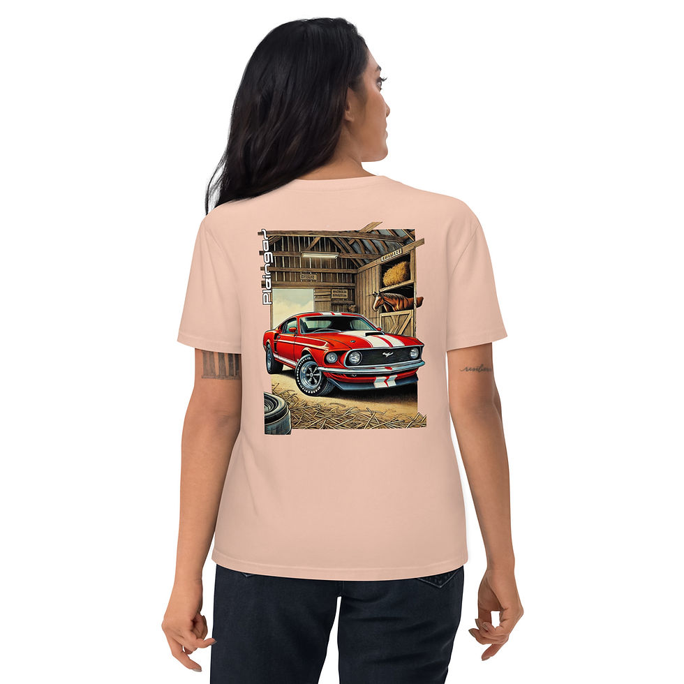 Thumbnail: T-shirt Pleingaz MUSTANG 70' Unisex 100% coton bio Oeko-Tex