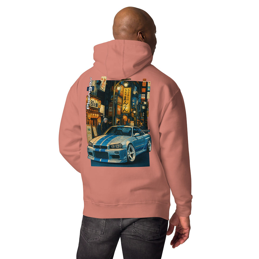 Miniature : Hoodie Pleingaz SKYLINE R34 FAST TOKYO - du S au 3XL - unisex coton/polyester
