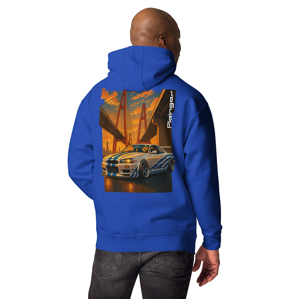 Miniaturbild: Hoodie Pleingaz SKYLINE R34 FAST NIGHT - du S au 3XL - unisex coton/polyester
