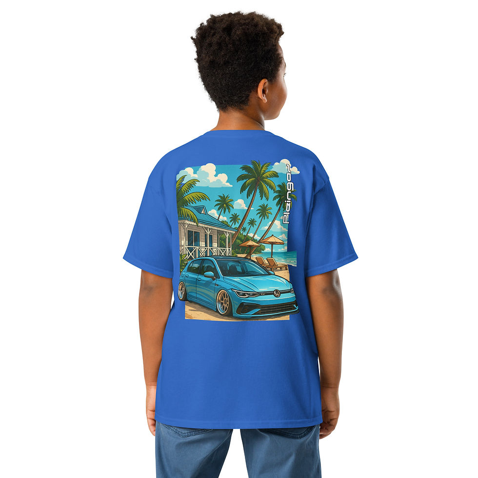 Thumbnail: Kid t-shirt Pleingaz GOLF MK8 R Beach unisex coton oeko-tex