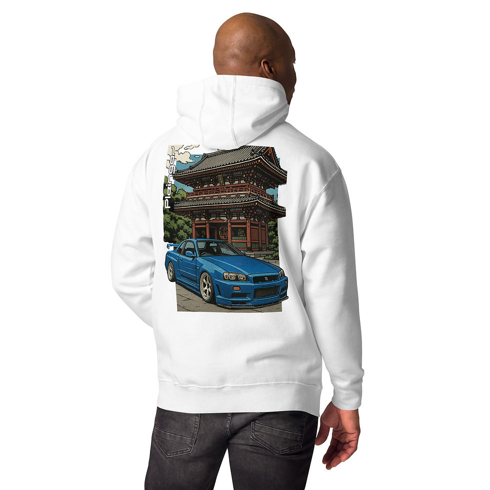 Thumbnail: Hoodie Pleingaz SKYLINE R34 - du S au 3XL - unisex coton/polyester