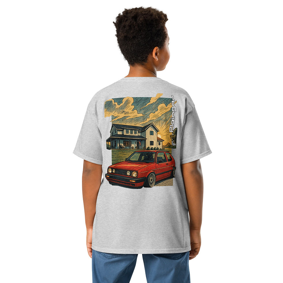 Thumbnail: Kid t-shirt Pleingaz MK2 GTI Red unisex coton Oeko-Tex