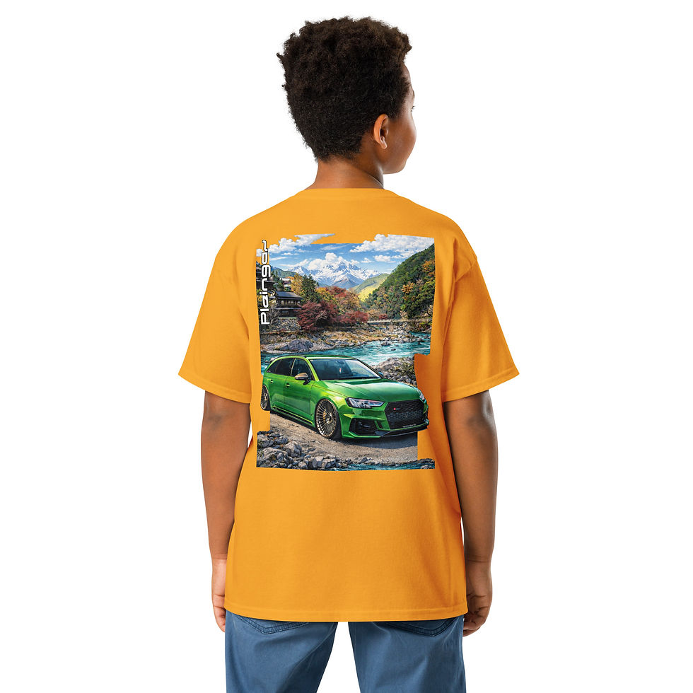 Thumbnail: Kid t-shirt Pleingaz RS4 B9 GREEN unisex coton oeko-tex