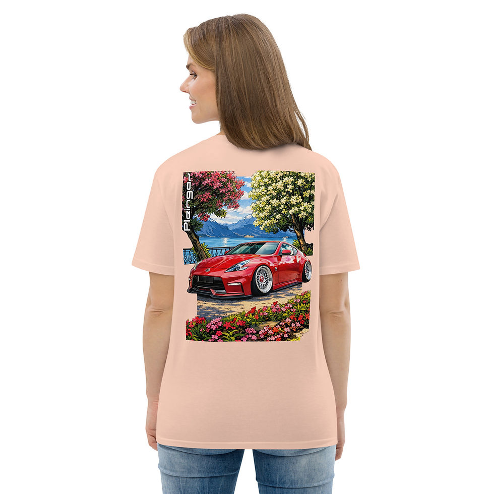 Thumbnail: T-shirt Pleingaz 370Z LAKE Unisex coton bio oeko tex