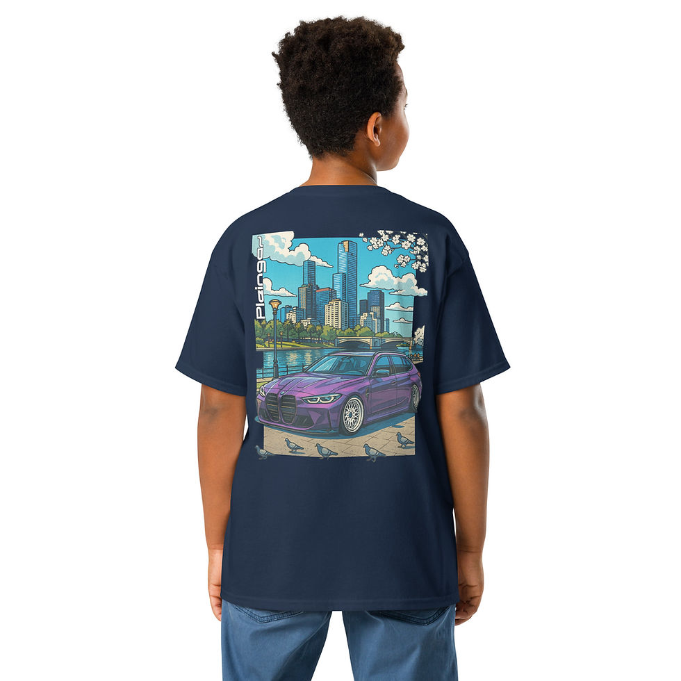 Thumbnail: Kid t-shirt Pleingaz G80 M3 TOURING VIOLET unisex coton oeko-tex