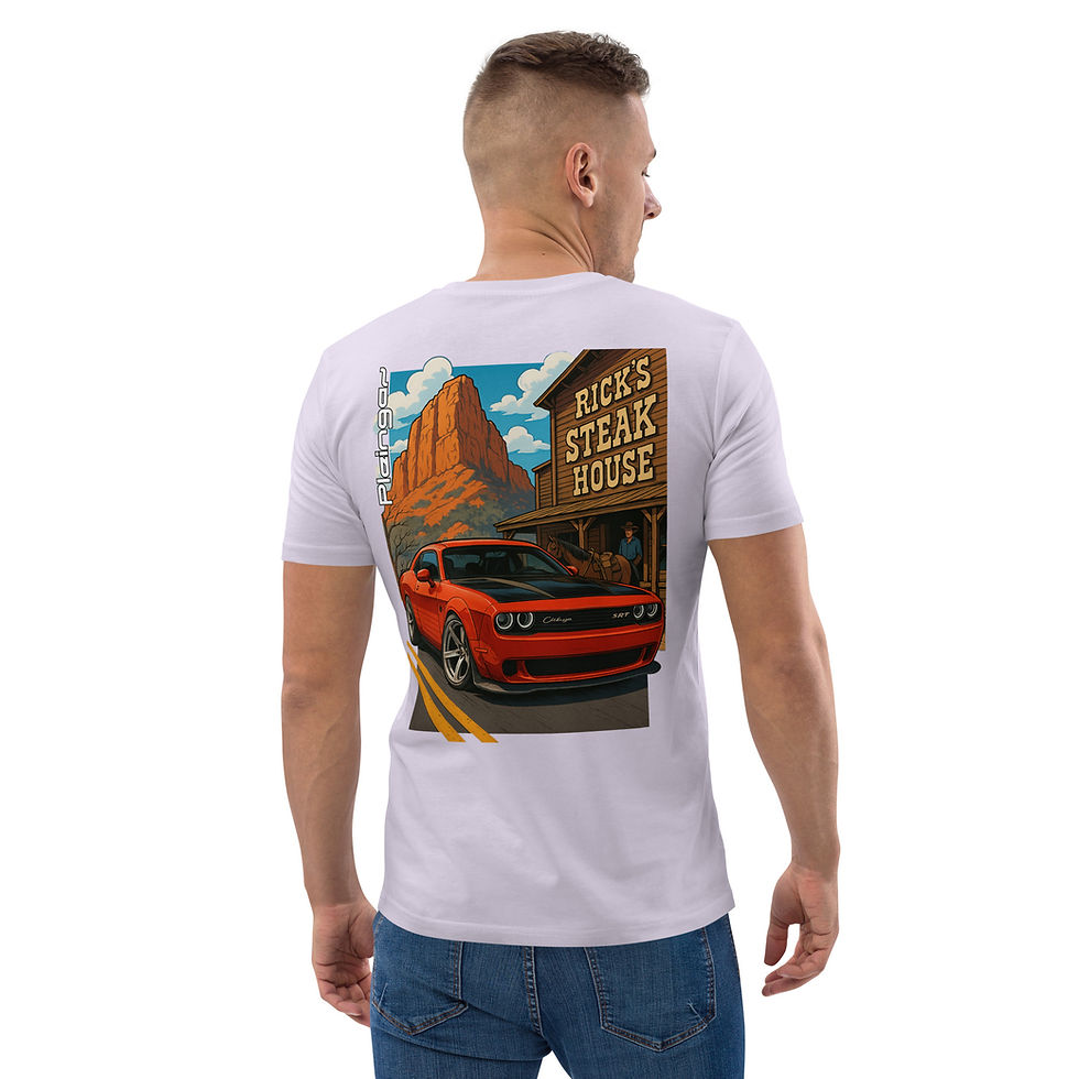 Thumbnail: T-shirt Pleingaz CHALLENGER STEAKHOUSE  du S au 5XL unisex en coton bio Oeko tex