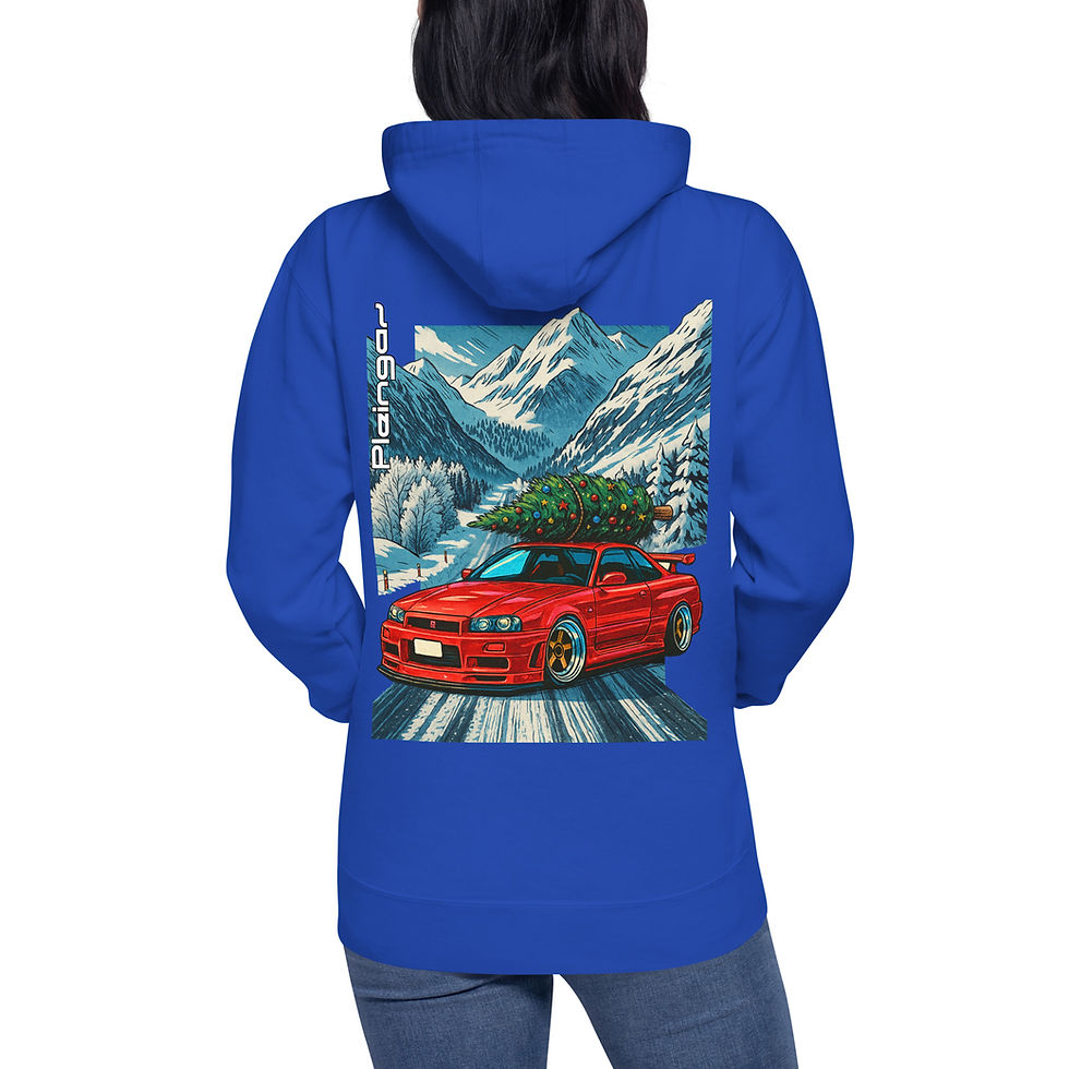 Miniature : Hoodie Pleingaz SKYLINE R34 X-MAS - du S au 3XL - unisex coton/polyester