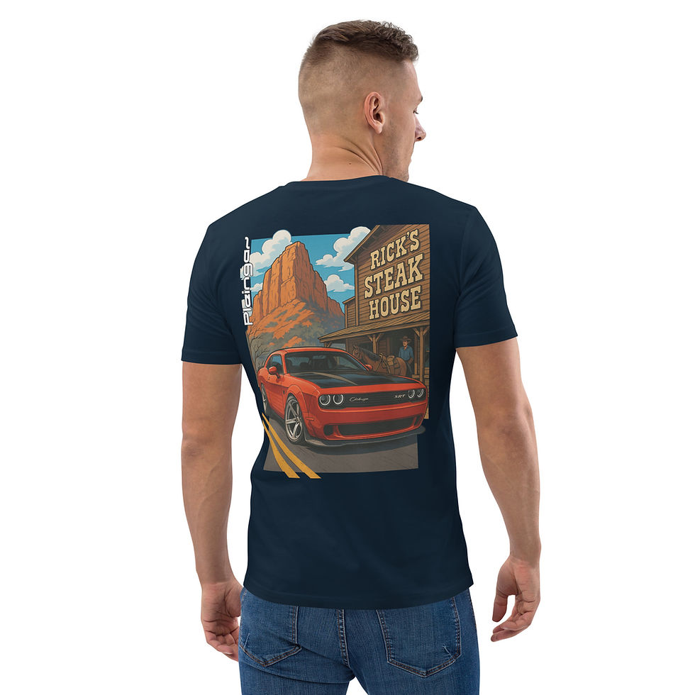 Thumbnail: T-shirt Pleingaz CHALLENGER STEAKHOUSE  du S au 5XL unisex en coton bio Oeko tex