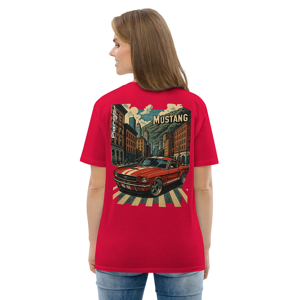 Thumbnail: T-shirt Pleingaz MUSTANG FASTBACK - du S au 5XL - unisex 100% coton bio Oeko-Tex