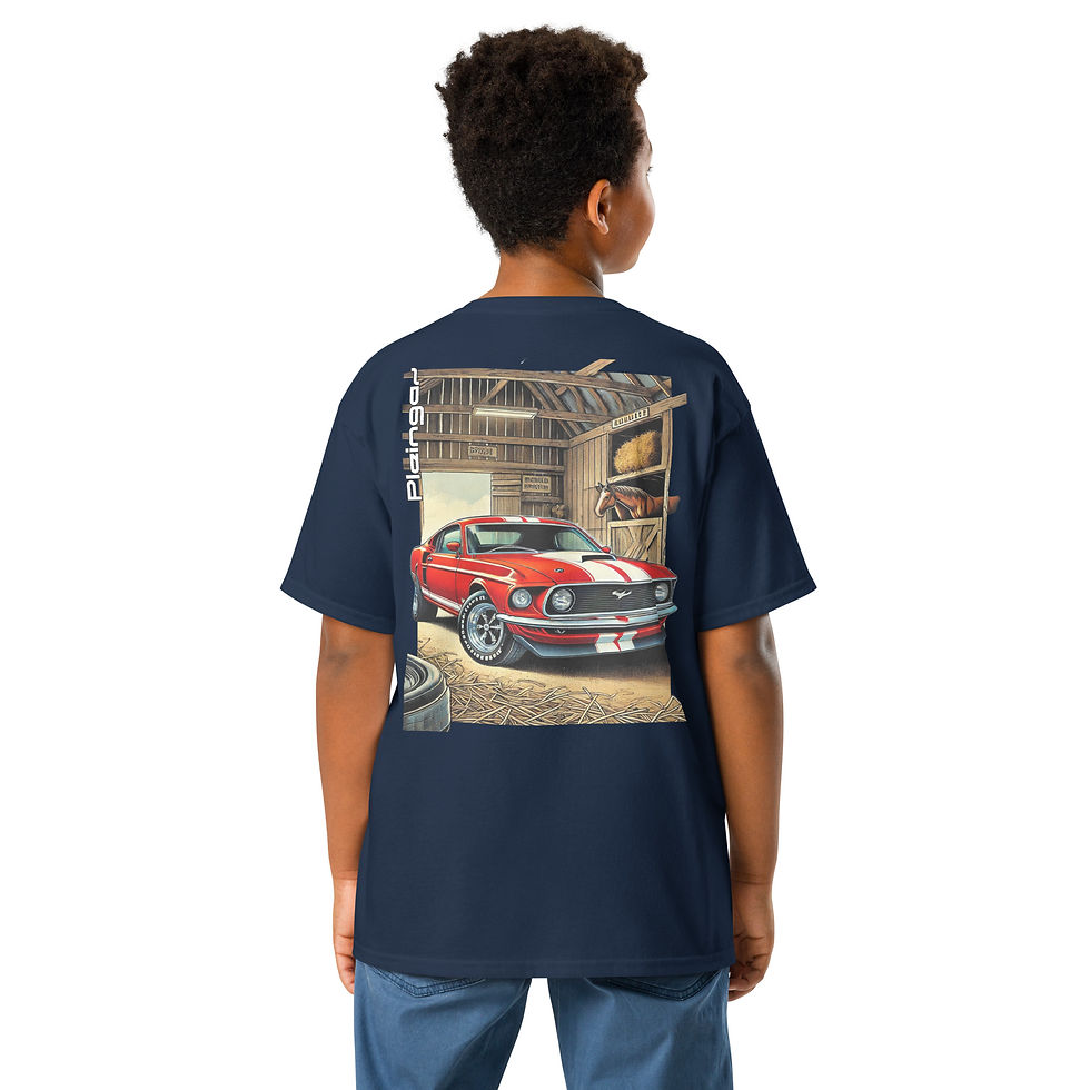 Thumbnail: Kid t-shirt Pleingaz MUSTANG 70' unisex coton Oeko-Tex
