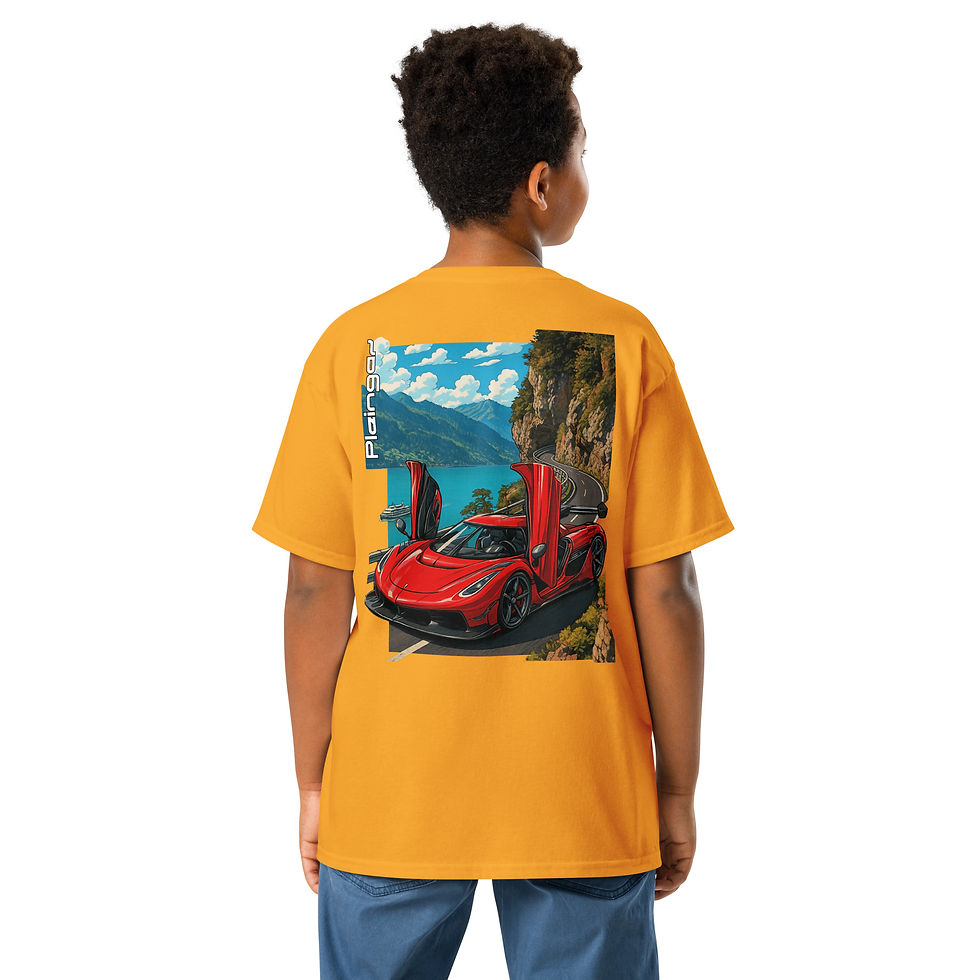 Thumbnail: Kid t-shirt Pleingaz JESKO Red unisex coton oeko-tex