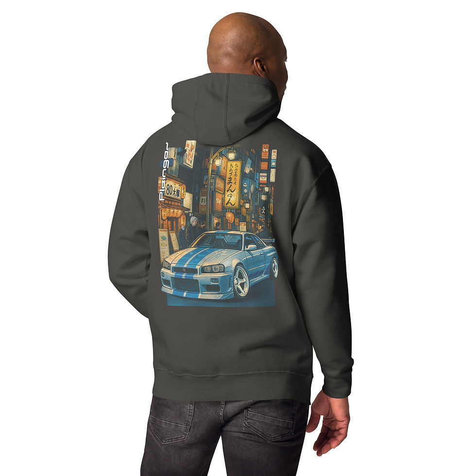 Miniature : Hoodie Pleingaz SKYLINE R34 FAST TOKYO - du S au 3XL - unisex coton/polyester