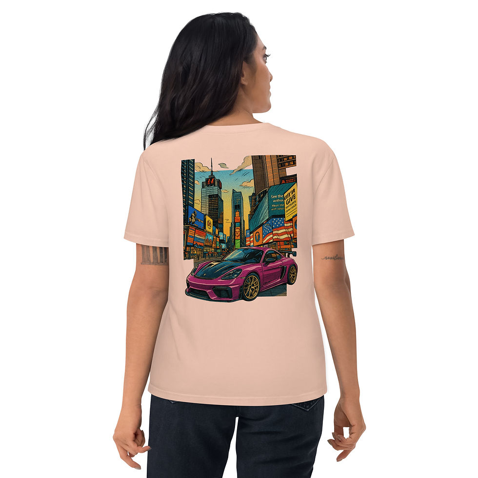 Miniature : T-shirt Pleingaz CAYMAN GT4 RS - du S au 5XL - unisex 100% coton bio Oeko-Tex