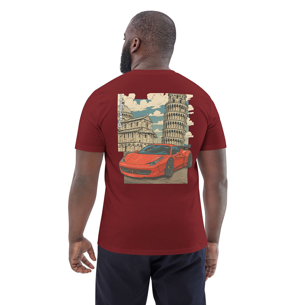 Miniature : T-shirt Pleingaz 458 Italia Widebody du S au 5XL Unisex 100% coton bio Oeko-Tex