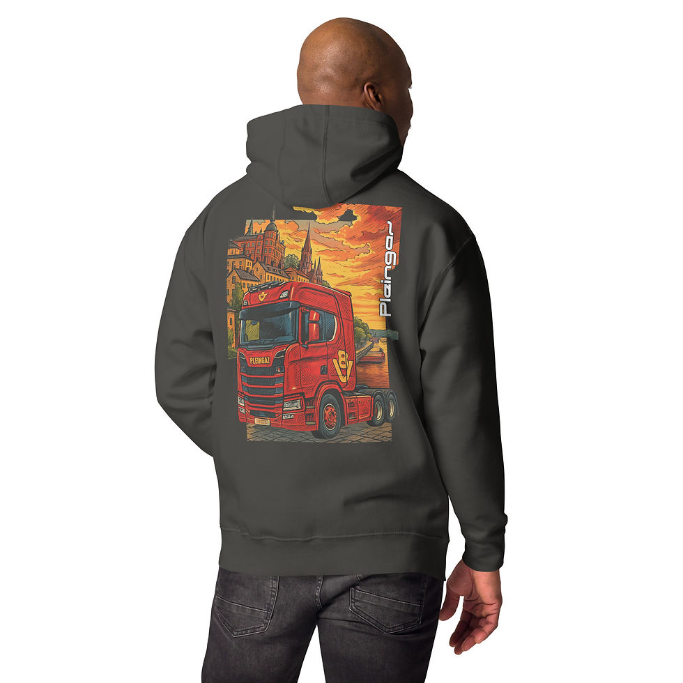 Miniature : Hoodie Pleingaz CAMION SERIE S - du S au 3XL  - unisex coton/polyester