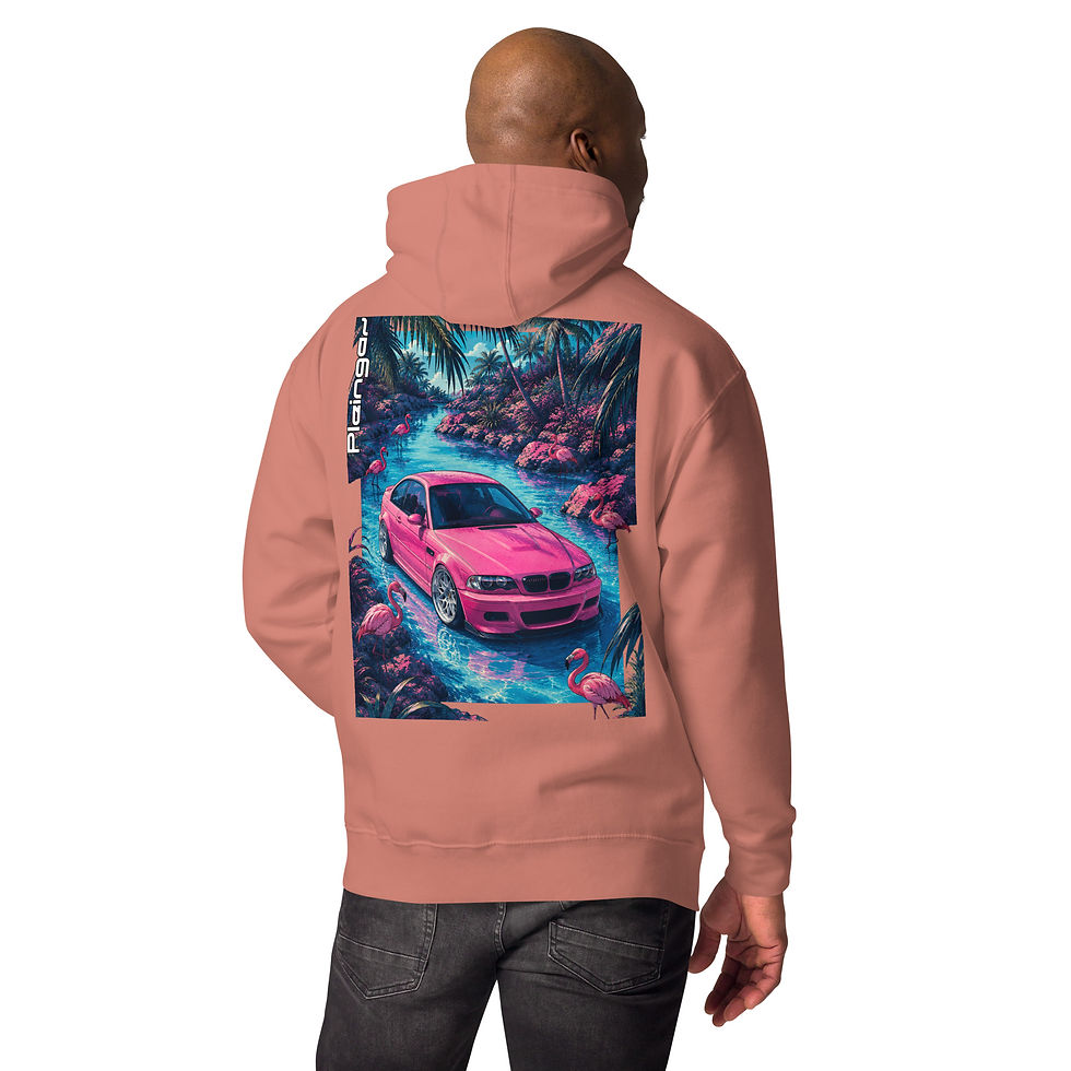 Thumbnail: Hoodie Pleingaz E46 FLAMINGO - du S au 3XL  - unisex coton/polyester