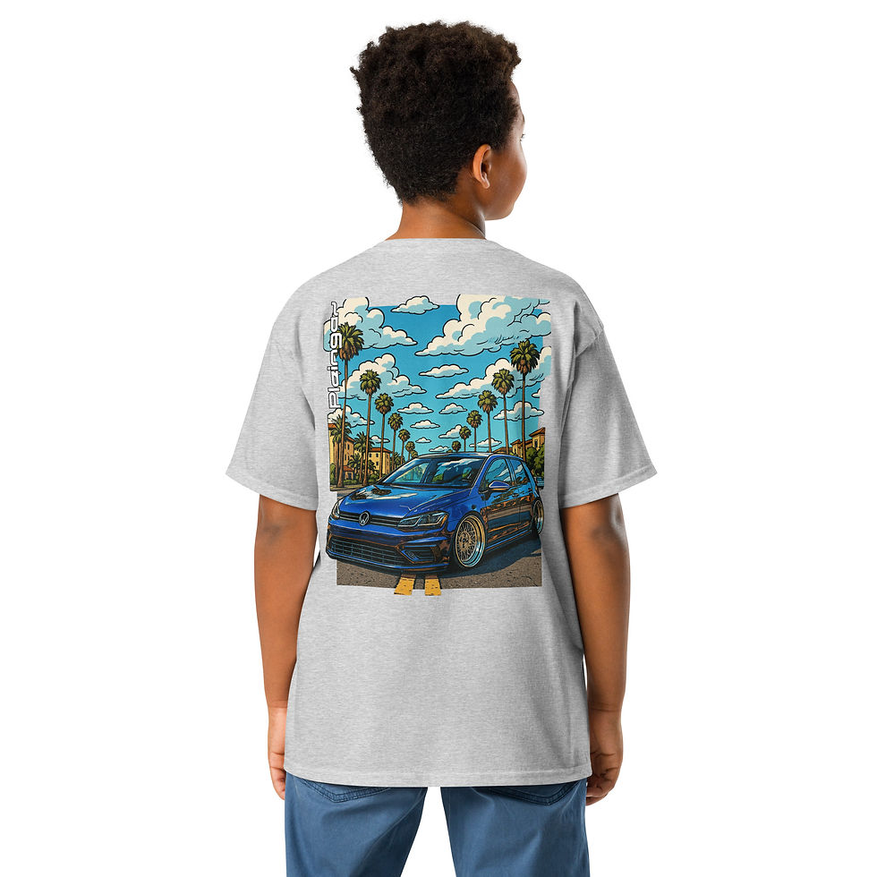 Thumbnail: Kid t-shirt Pleingaz GOLF MK7 R Palms unisex coton oeko-tex