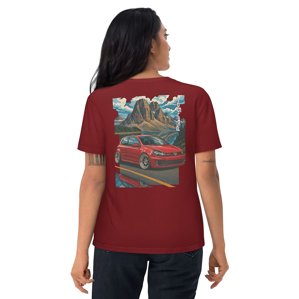 Miniature : T-shirt Pleingaz GOLF MK6 GTI Red - du S au 5XL - unisex en coton bio Oeko tex
