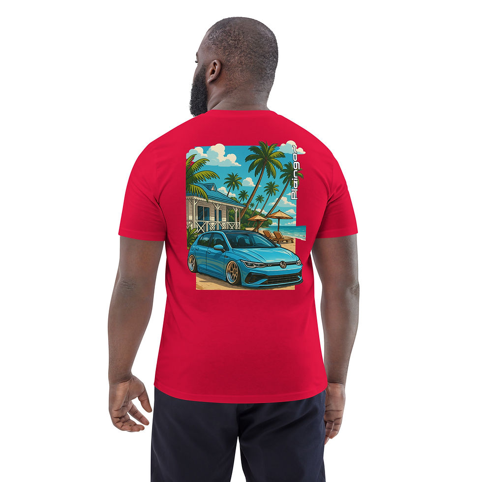 Miniature : T-shirt Pleingaz GOLF MK8 R Beach - du S au 5XL - unisex coton bio Oeko tex
