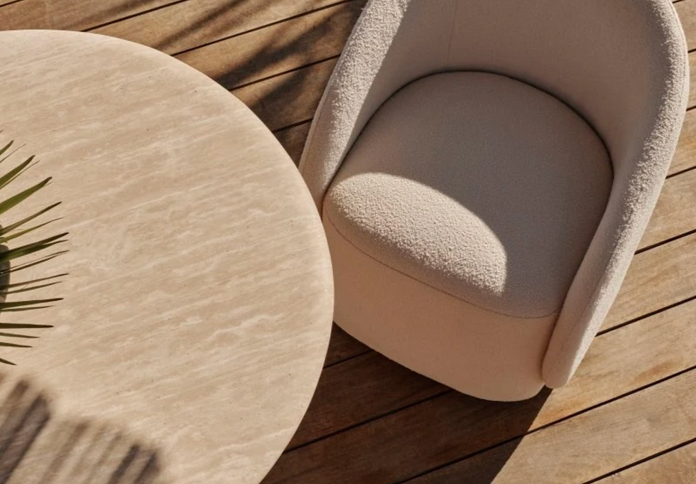 Thumbnail: Porto Travertine Pill Dining Table 84"