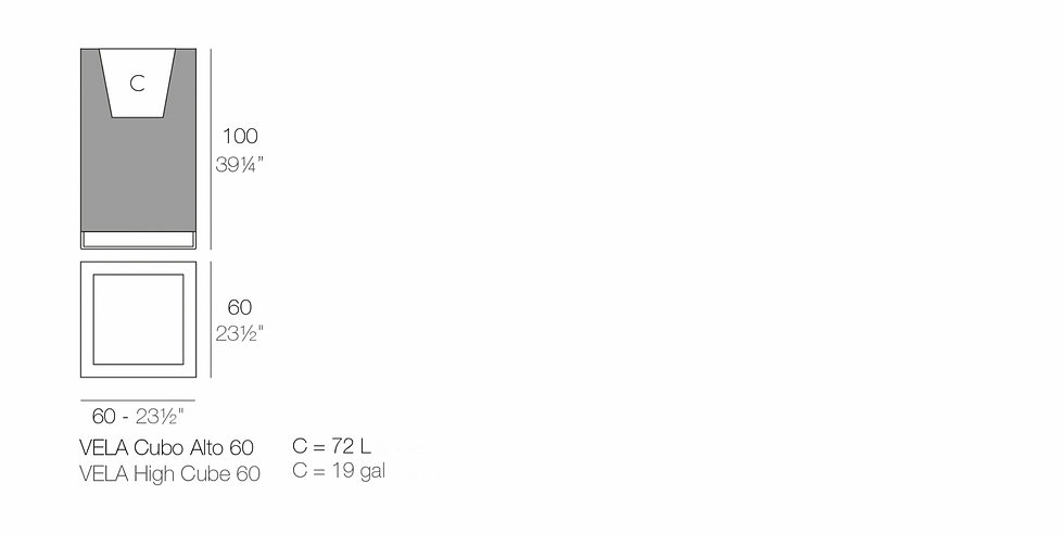 Thumbnail: Vela Cube Planter 60x60x100