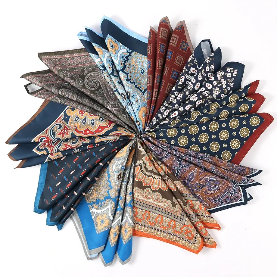 Miniatura: New Men Pocket Square Handkerchief  Accessories Paisley Dot Vintage Business