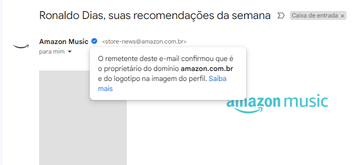 Selo azul Gmail