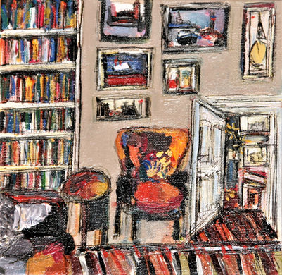 Oeuvre  aux couteaux sur toile de Muriel CAYET