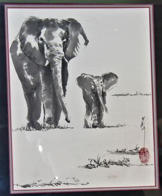 Dessin avec la technique japonaise du sumi-e de Grégory Cortécéro.