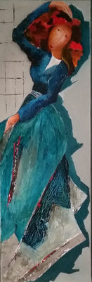 Peinture de femme sur toile d'Yvette KULWIKOWSKI 