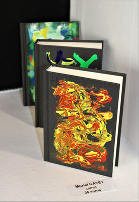 Oeuvre  aux couteaux sur carnet de Muriel CAYET