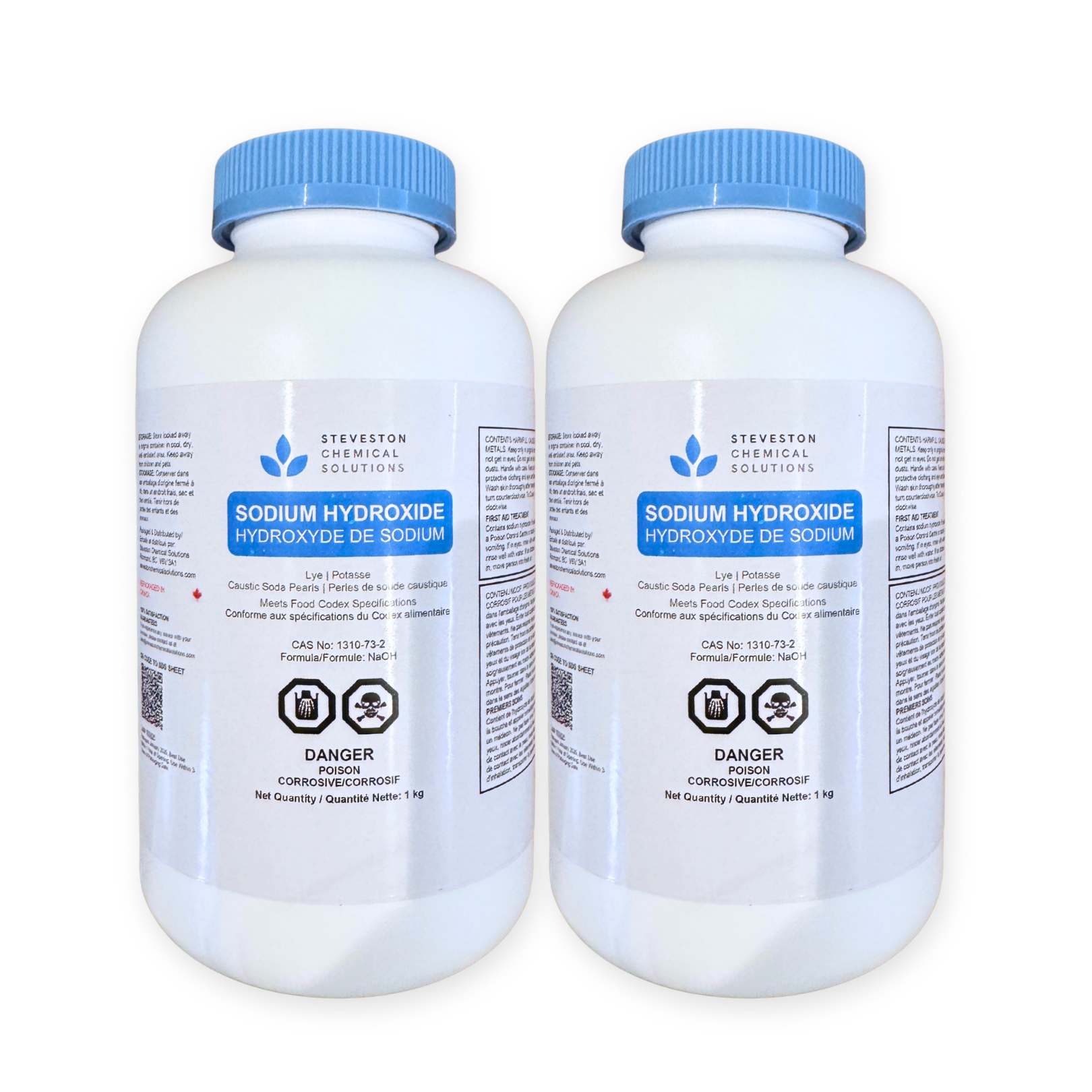 2 Pack of Sodium Hydroxide - 2 kg/4.4 lbs