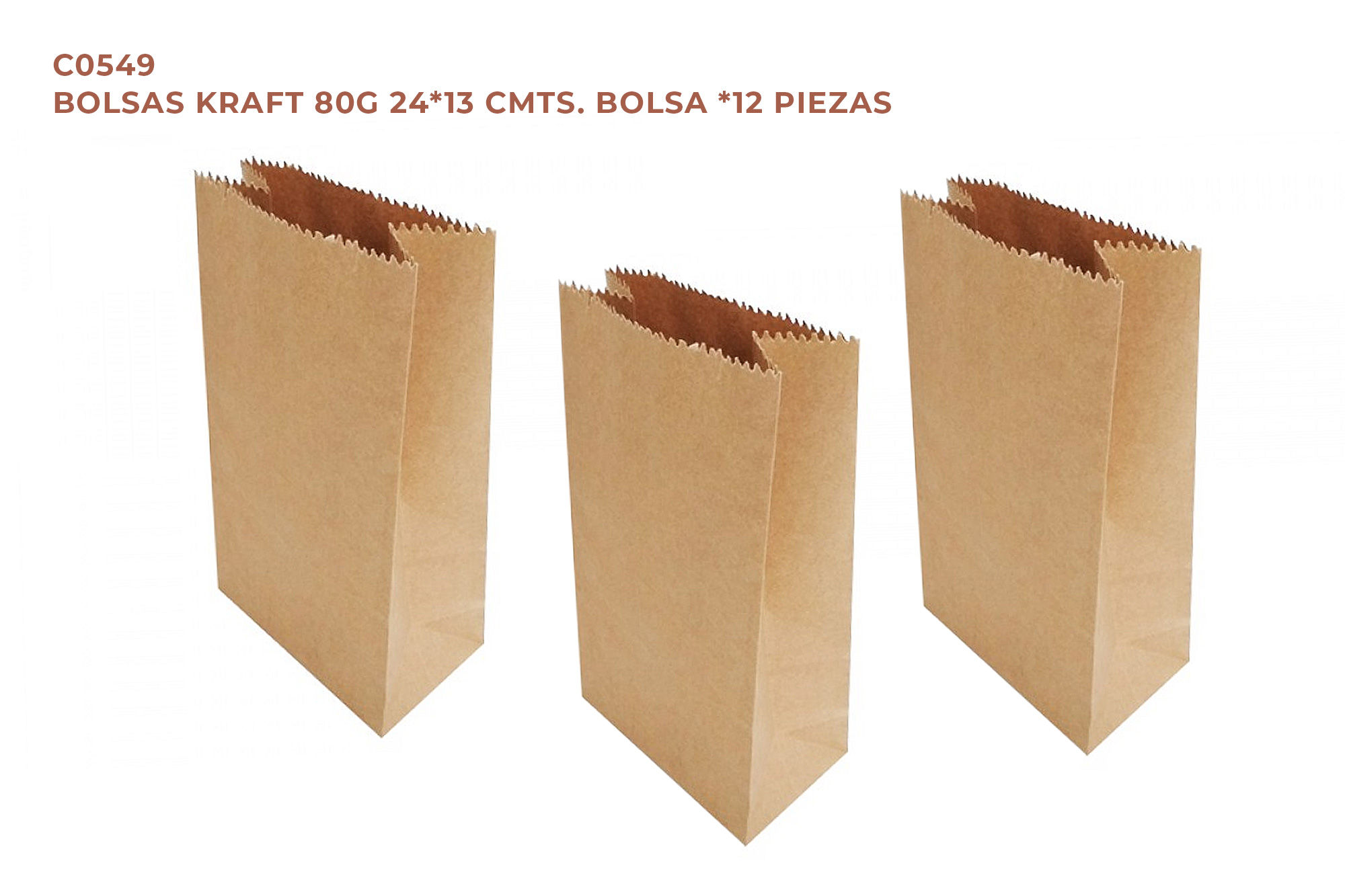 Bolsa Kraft 24*13 Cmts. Bolsa *12 Unidades