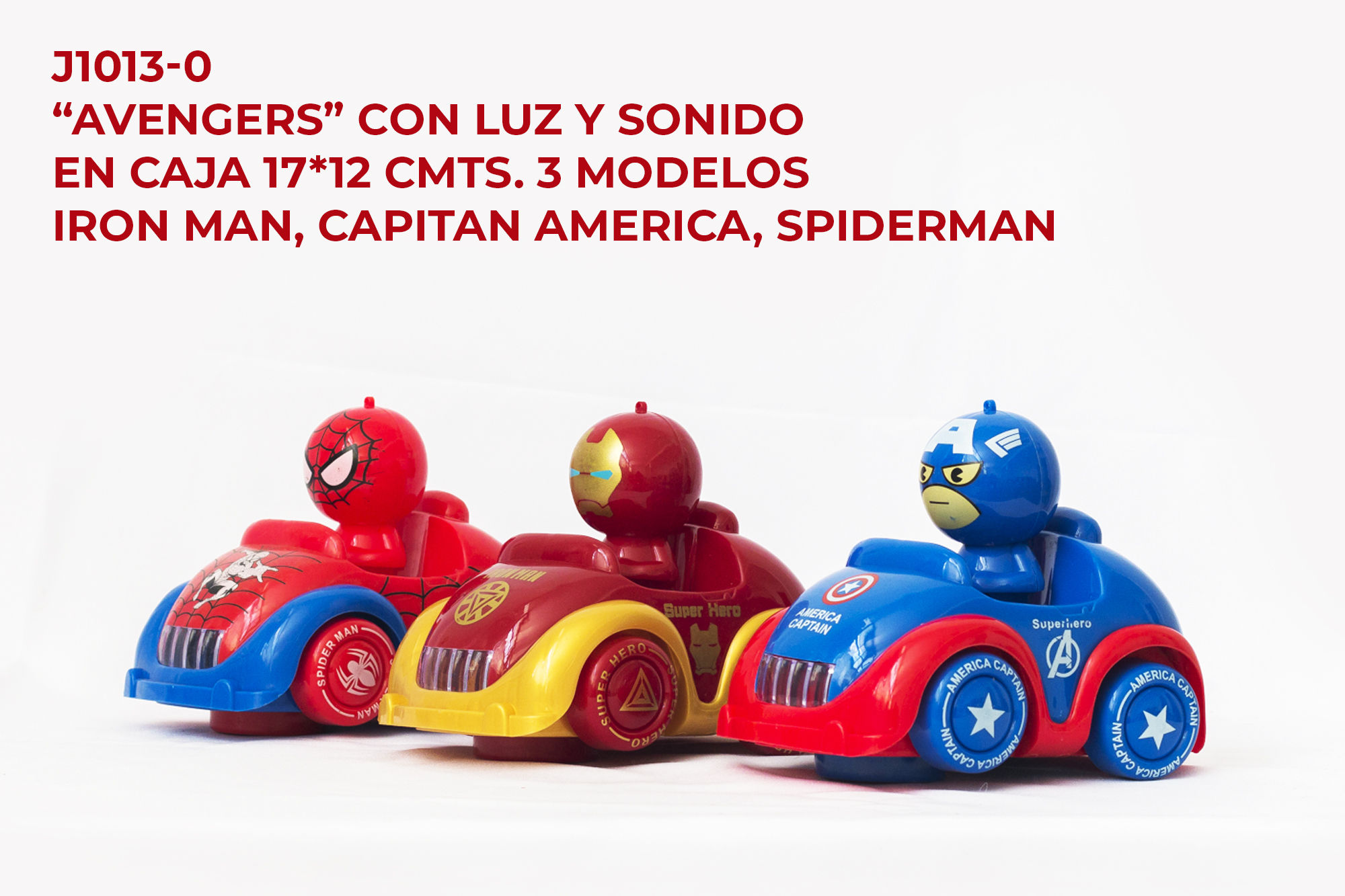 Avengers con Luz y Sonido en Caja 17*12 cmts