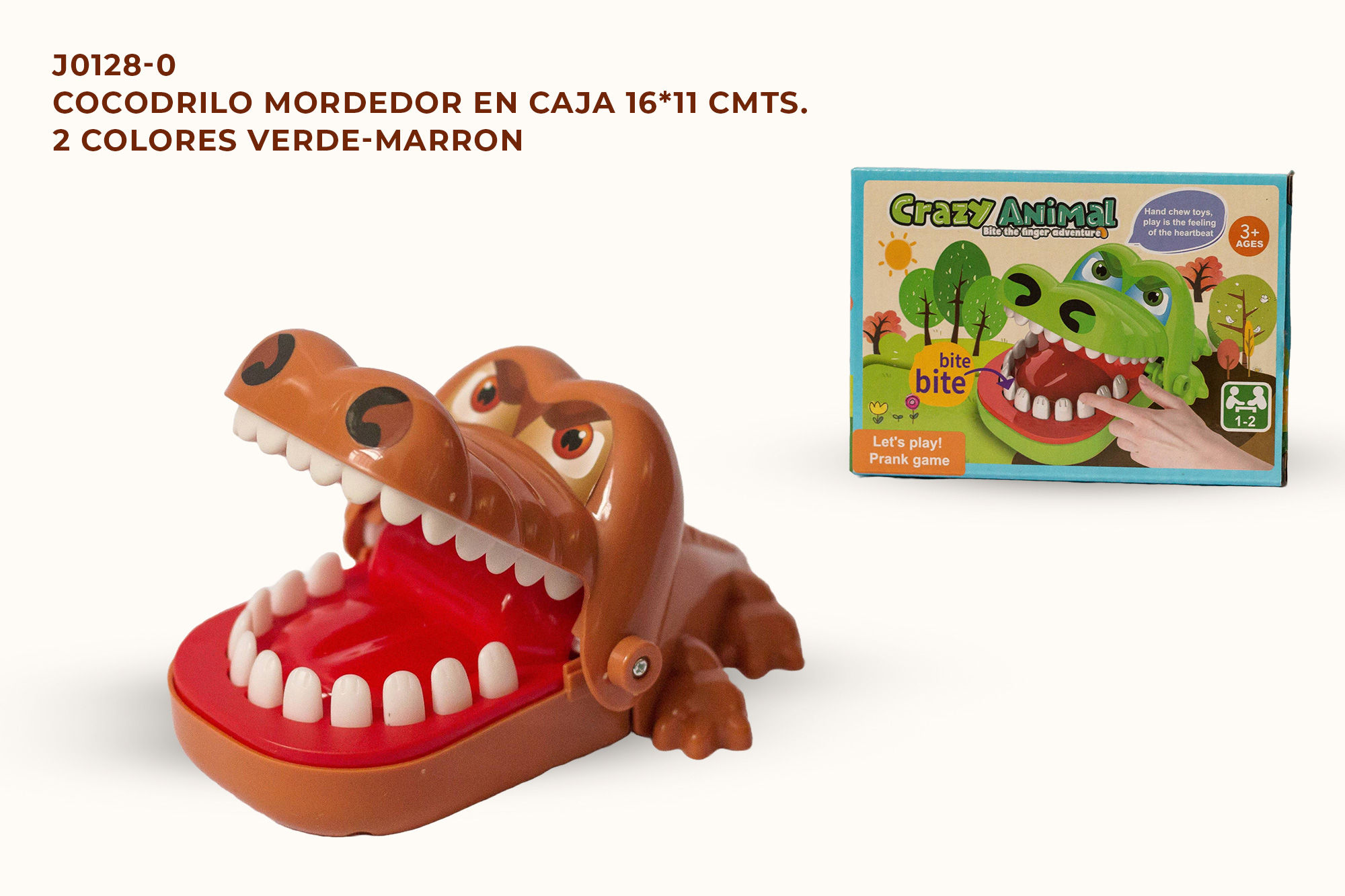 Cocodrilo Mordedor En Caja 16*11 Cmts.