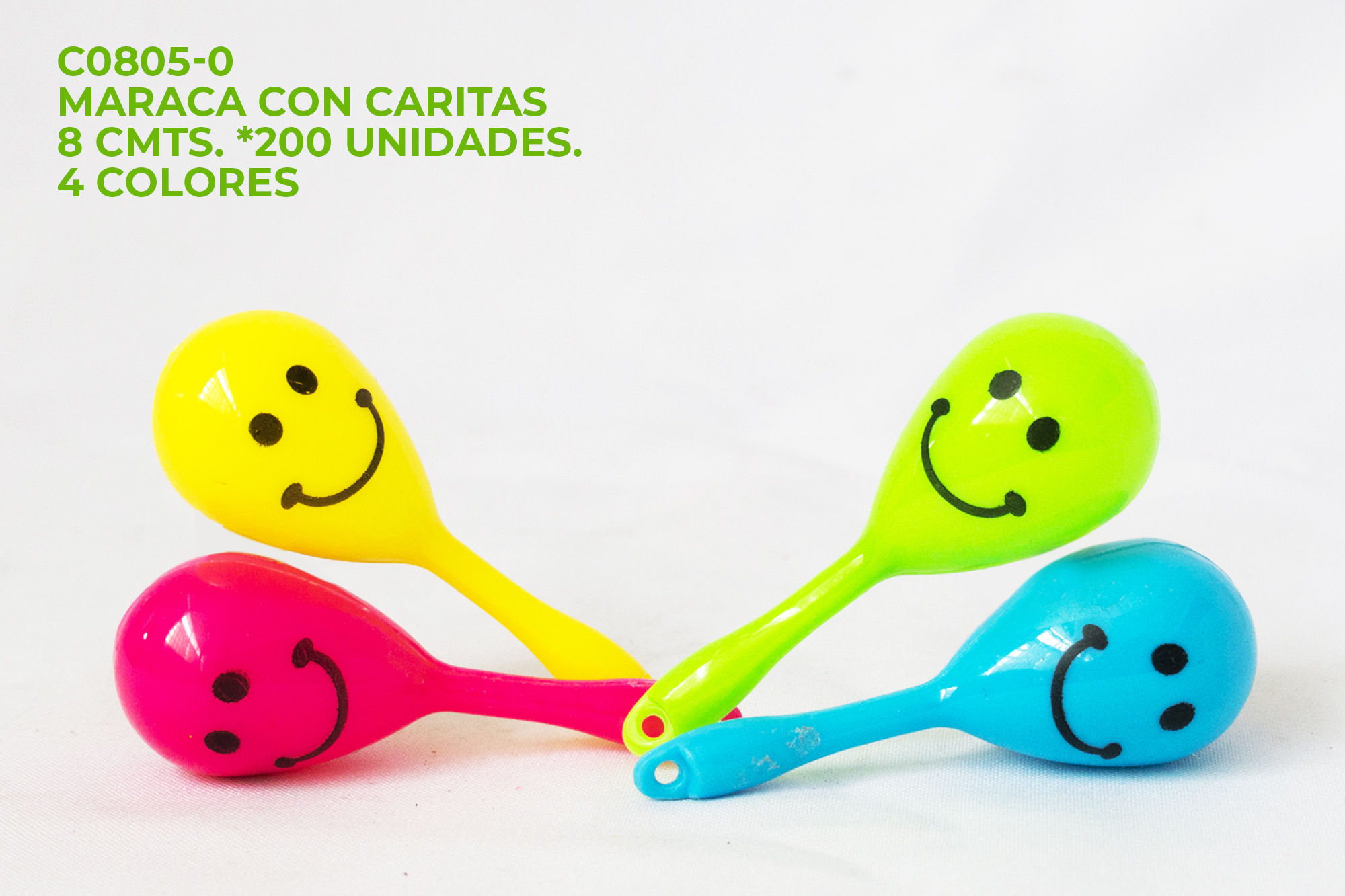 Maracas Con Caritas 8 cmts *200 Unidades
