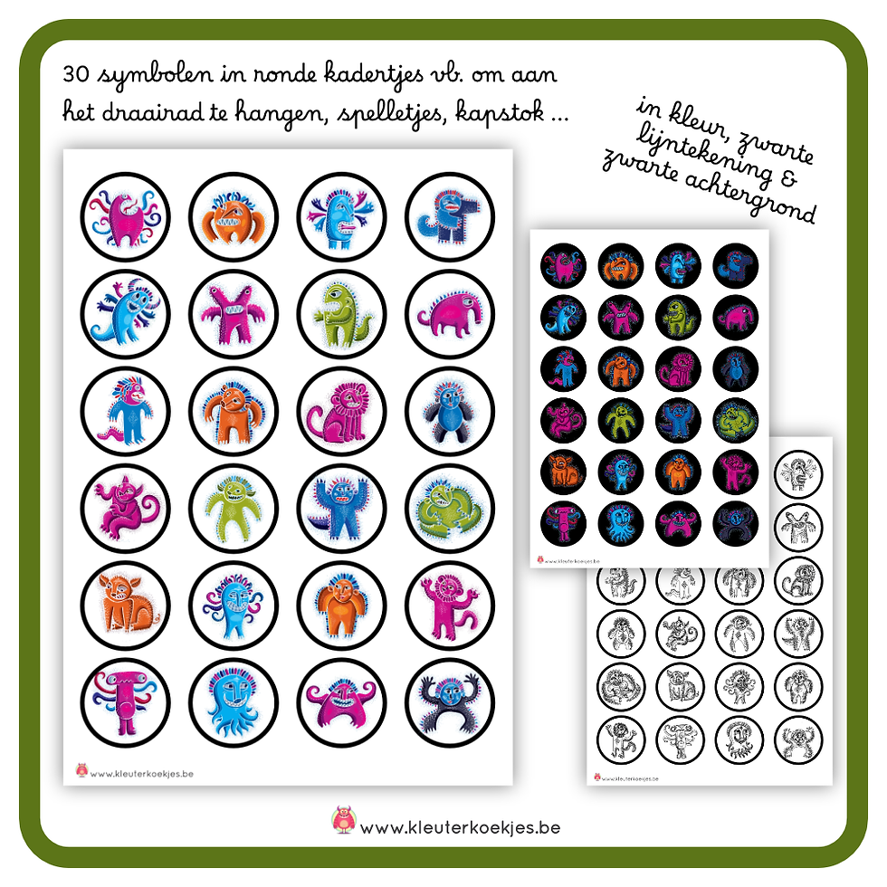 Thumbnail: SYMBOLENPAKKET VOOR OUDSTE KLEUTERS : Monstertjes
