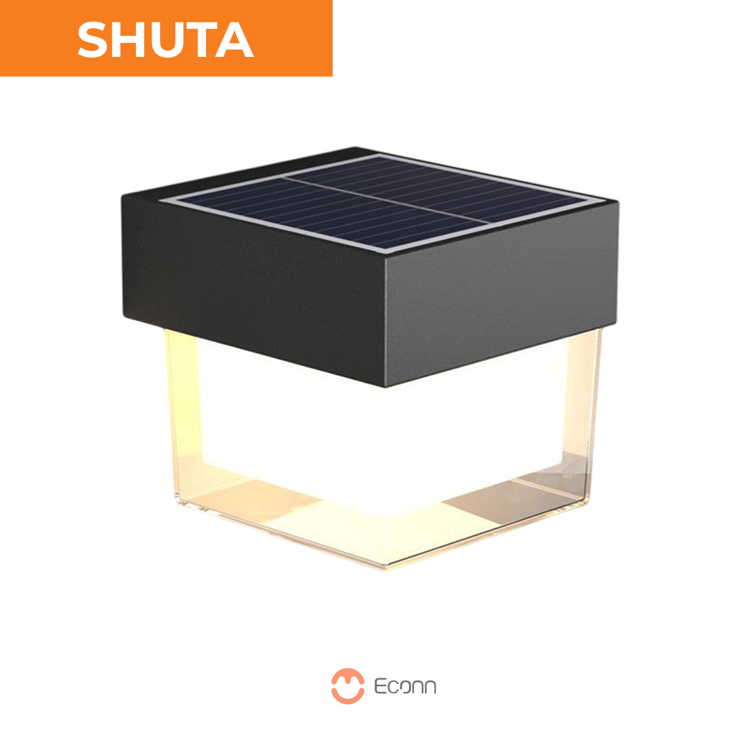 Shiven Square Two-tone Solar Outdoor Wall Lamp