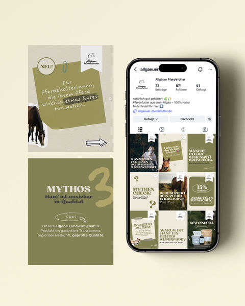 iPhone mit Social Media Posts