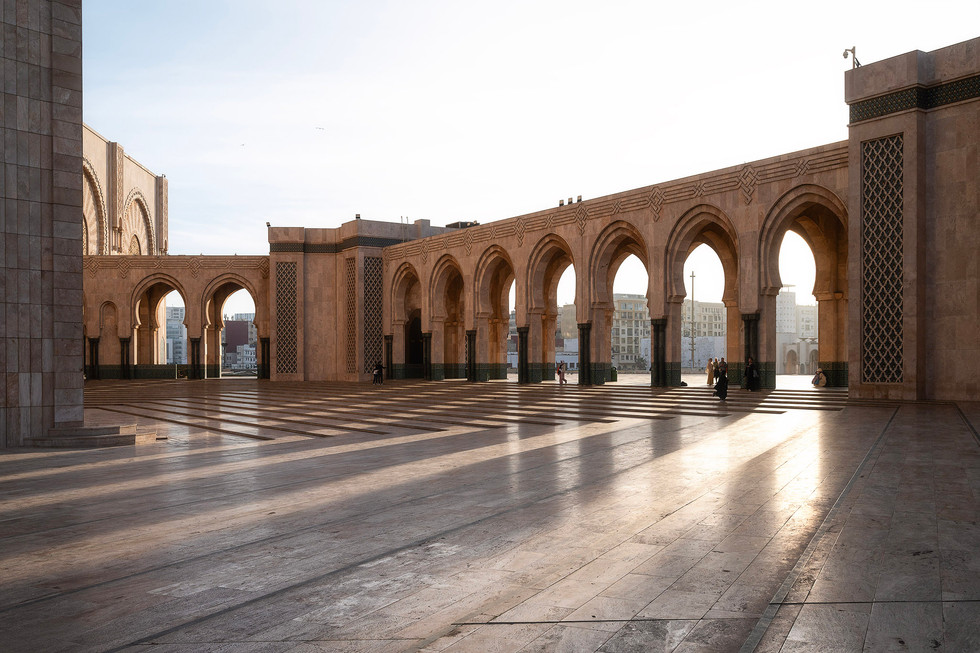 Hassan II Mosque sunset casablanca morocco